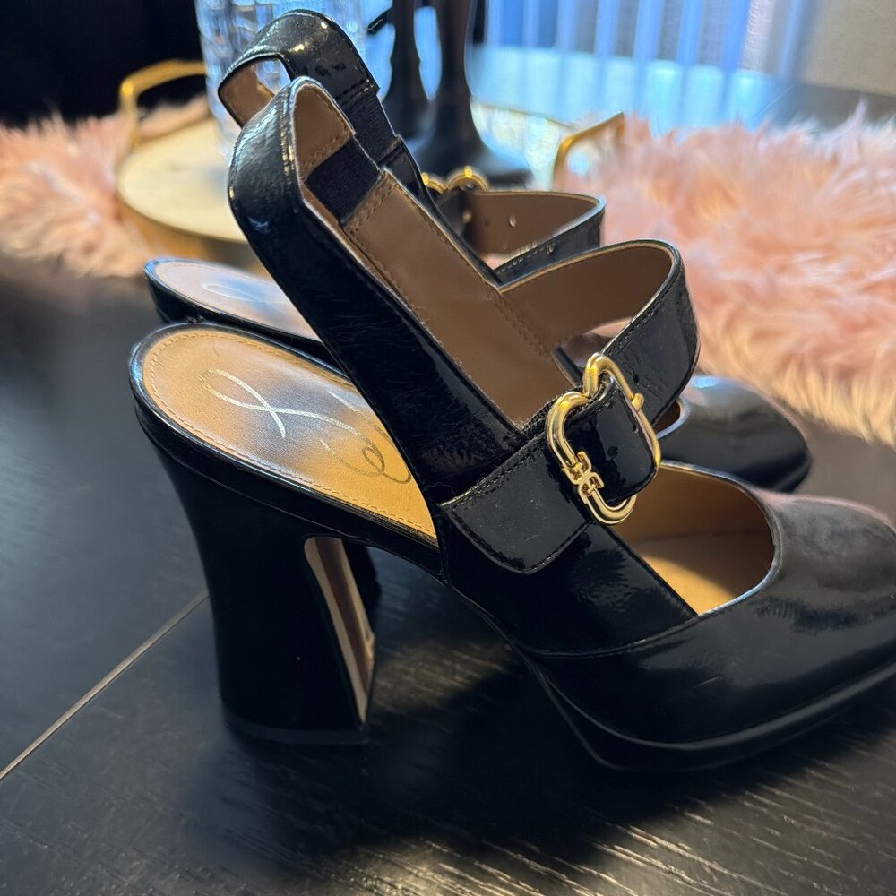 Sam Edelman Jildie slidebacks black patent leather MACYS